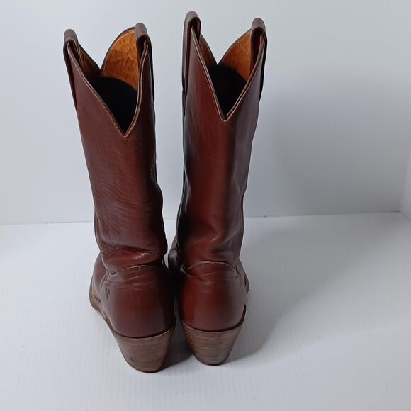Frye Boots Mens 9.5 Leather Cowboy Western Round Toe Made in USA Ranch Rodeo - Picture 5 of 11
